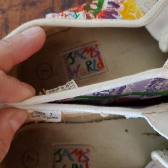 JAMS WORLD Vintage RARE 90s Abstract Retro Slip on Canvas Sneakers Shoes - Picture 7 of 7